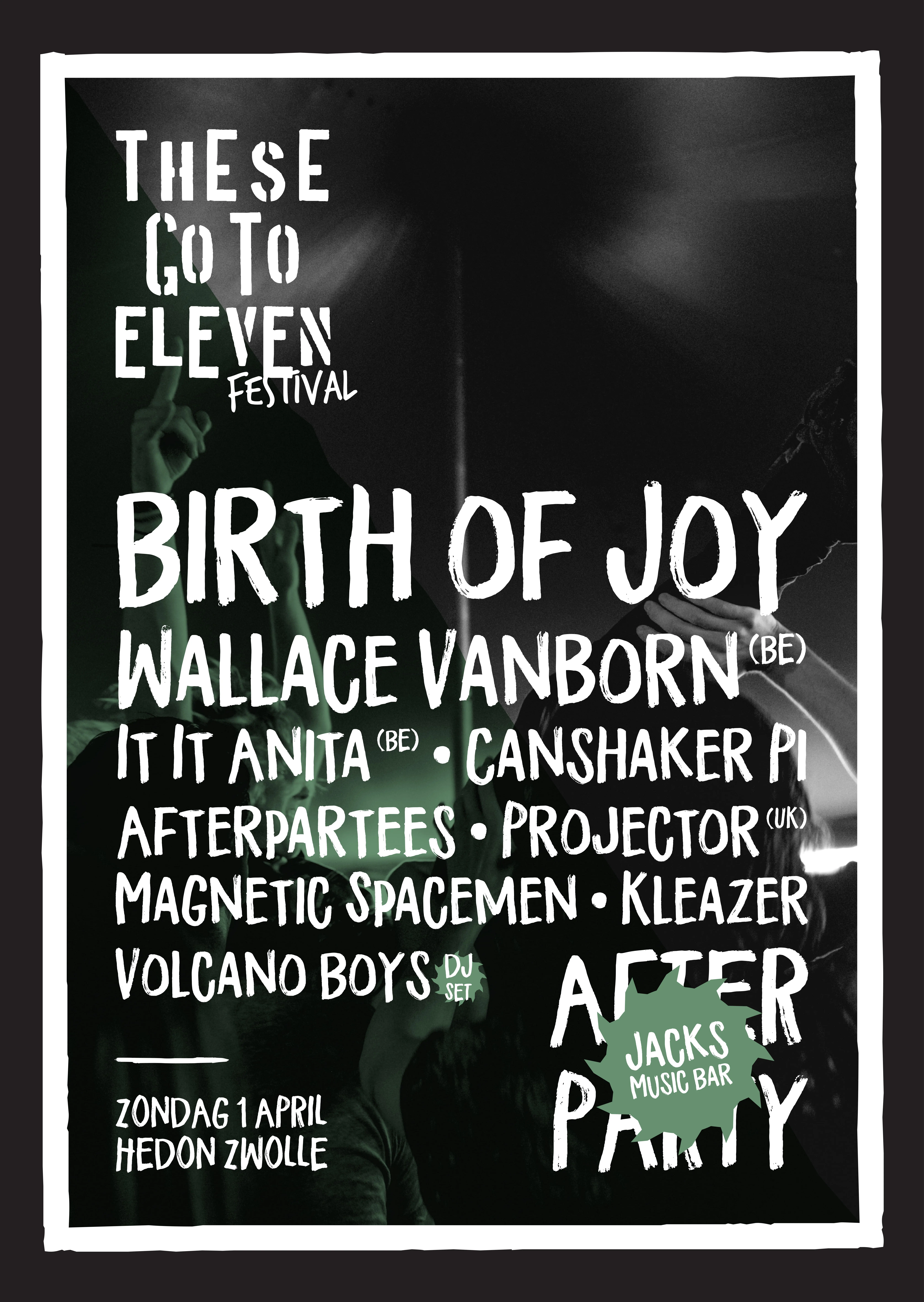THESE GO TO ELEVEN FESTIVAL MET BIRTH OF JOY / WALLACE VANBORN (BE) / AFTERPARTEES / CANSHAKER PI / IT IT ANITA (BE) / PROJECTOR (UK) / MAGNETIC SPACEMEN / KLEAZER / VOLCANO BOYS - DJ SET